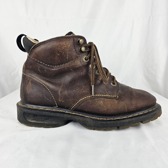 Dr. Martens Shoes Dr Martens Mens Lace Up Ankle Brown Leather Boots 8b42 Textured Insole